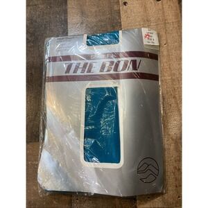 The Bon Pantyhose Size B Teal Silken Sheer Fit Sandalfoot Vintage